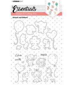 DIES + TAMPONS BABY ANIMALS AND BALLOONS - ESSENTIALS  SCD23