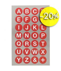 STICKERS ALPHABET GRAND ROND ROUGE